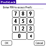 PrefsLock PIN entry screen